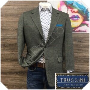 VINTAGE TRUSSINI Mens Wool Blazer Sport Coat Casual Jacket Size 42R Classic Suit